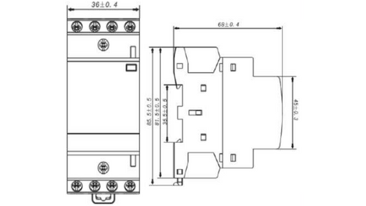Contactor modular 230Vac 40A, 25KW AC1, 4NA - 03010006844CH