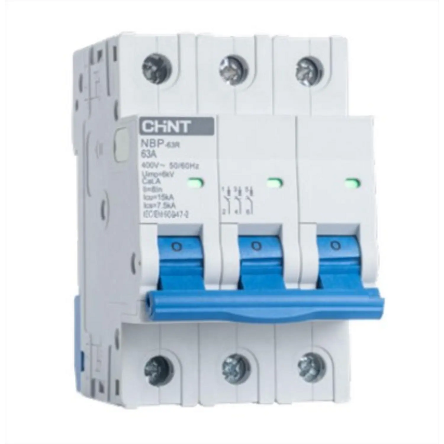 Interruptor Termomagnético CHINT NBP-63R 3P 20 A 15 kA Curva C – Código 07030320CH