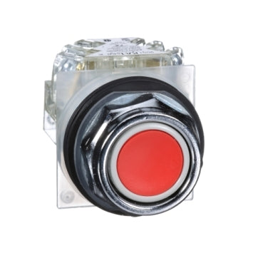 Pulsador Cromado 30 mm Estanco Rojo 1NA-1NC