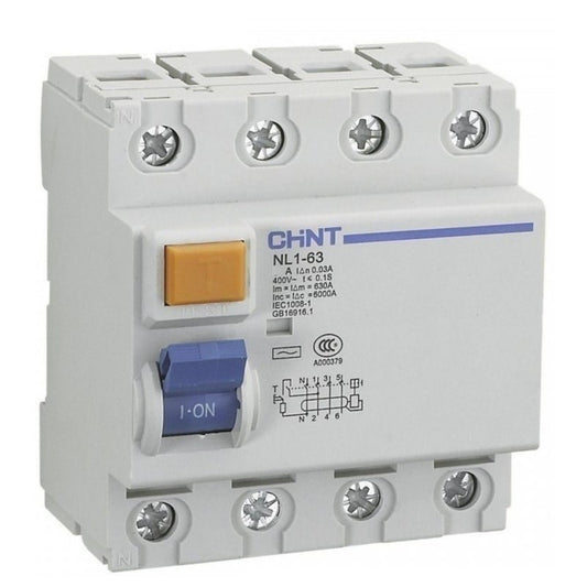 Interruptor Diferencial CHINT NL1 4P 40A 30mA Tipo A – Código 070244003CH