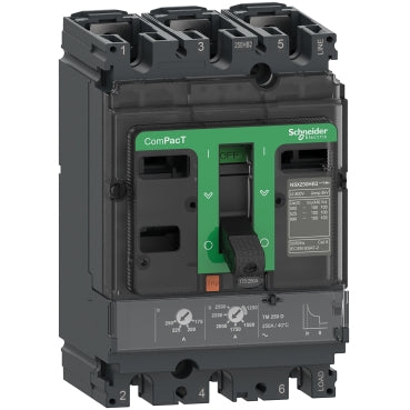 C25H3TM250  Circuit breaker ComPacT NSX250H, 70kA at 415VAC, TMD trip unit 250A, 3 poles 3d