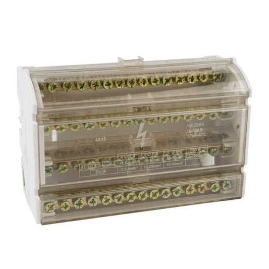 Repartidor 4P - 125A - 15 Puntos (4 Entradas)