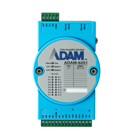 Módulo de adquisición de datos - ADAM-6251-B, Entrada Digital, 16 Entradas, Ethernet, -10 a 70°C