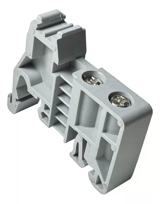 Tope con tornillo PE200070 – Montaje en carril DIN, color gris