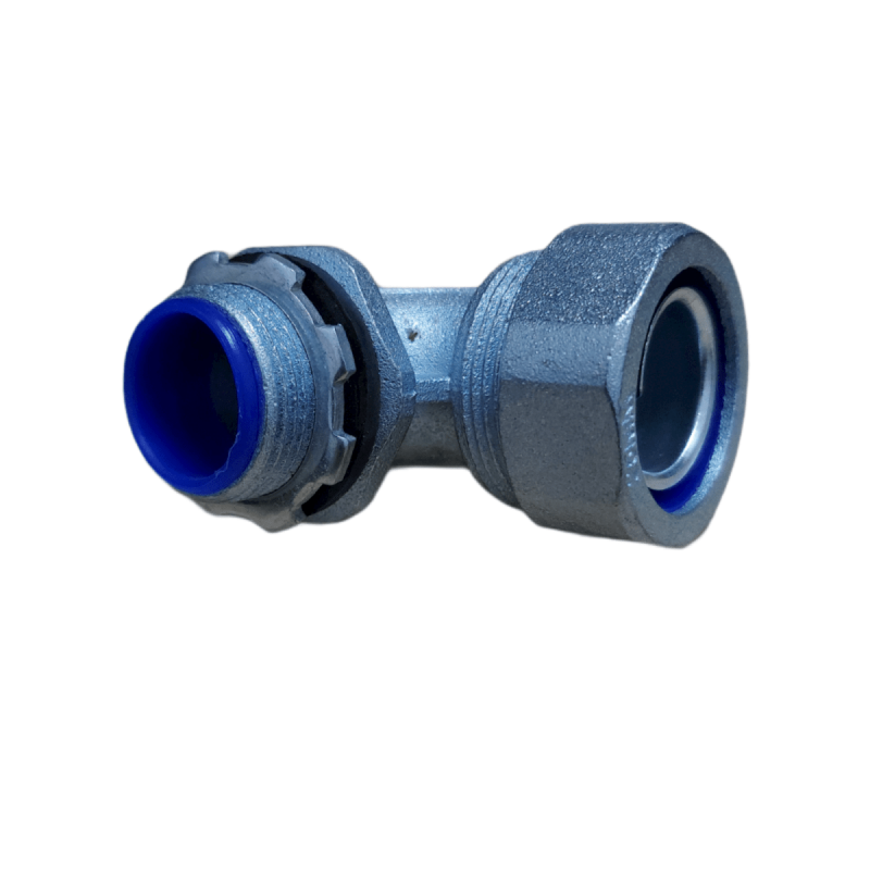 Conector Curvo 90° 40 mm para Tubo Flexible con Revestimiento PVC