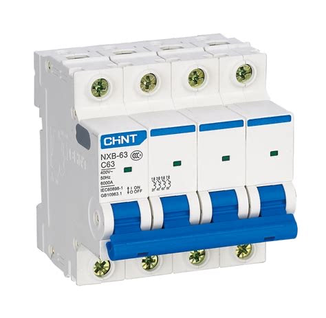 Interruptor Termomagnético CHINT NXB-63H 4P 25A 10kA Curva C – Código 07031425CH