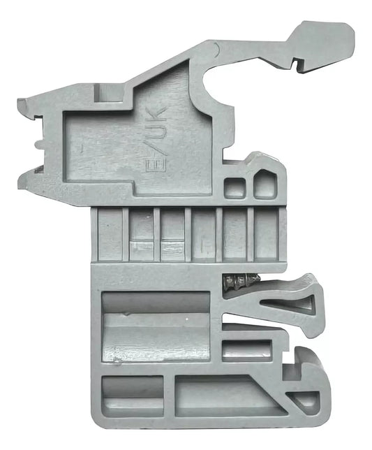 Tope con tornillo PE200070 – Montaje en carril DIN, color gris