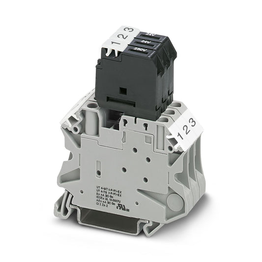 Borne interrumpible por cuchilla UT 4-MT – 4 mm², 500 V, 20 A, conexión por tornillo, color gris