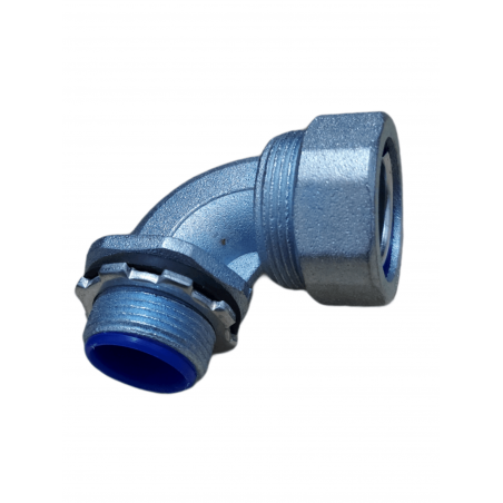 Conector Curvo 90° 40 mm para Tubo Flexible con Revestimiento PVC