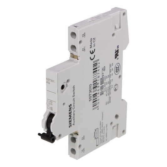 nterruptor Auxiliar Siemens SENTRON 5ST3010 1NO+1NC para MCB 5SL/5SY/5SP, RCBO 5SU1 y FI 5SV – Código 5ST3010