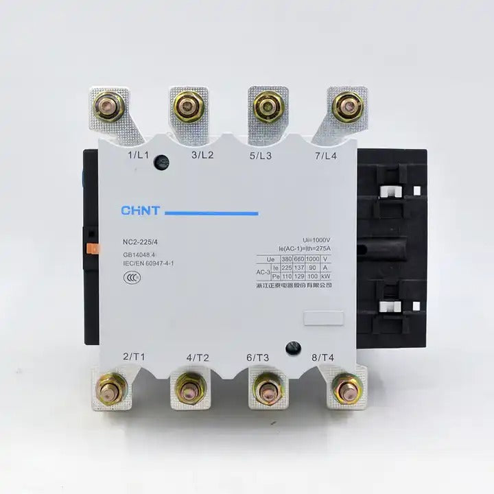 Contactor CHINT NC2-150/4 – 150 A, 4 polos (4NA), 75 kW (AC-3/380 V), bobina 220 V AC