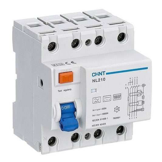 Interruptor Diferencial CHINT NL210 4P 25A 30mA Tipo B – Código 0702425030CH