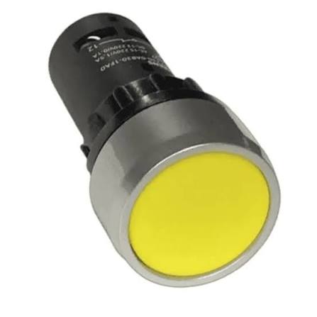 Pulsador compacto 22 mm, metalizado redondo, 1 NA + 1 NC color amarillo - 3SB7230-0AB30-1FA0