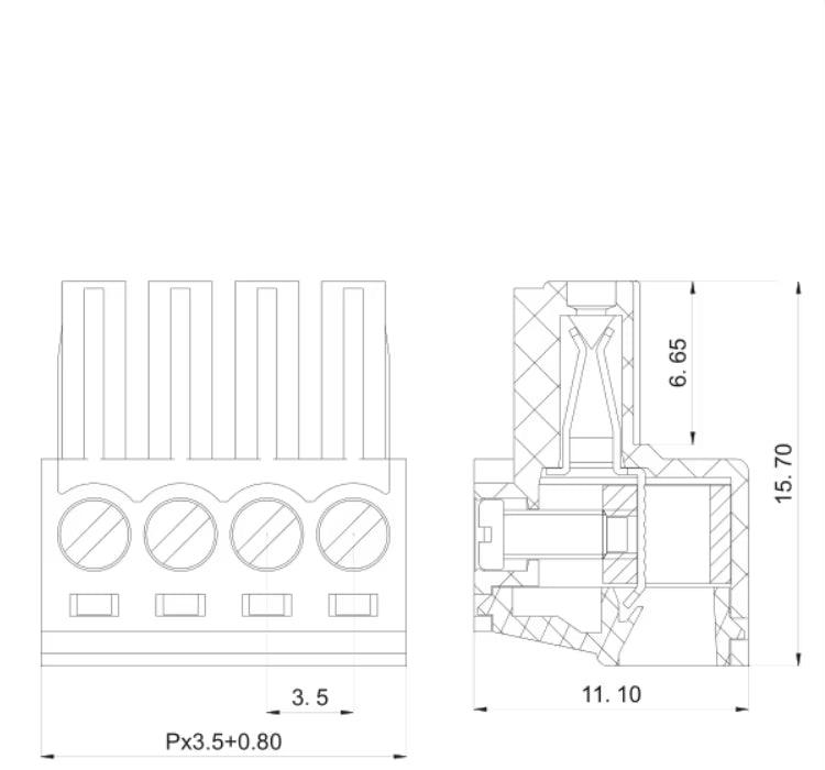KF2EDGK, Conector de Bloque enchufables 3,5 mm – Enchufe PCB de 15 Pines