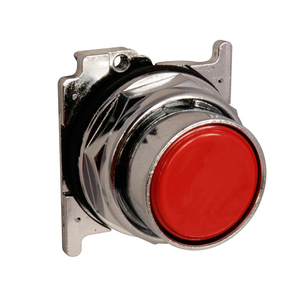 Pulsador Cromado 30 mm Estanco Rojo 1NA-1NC