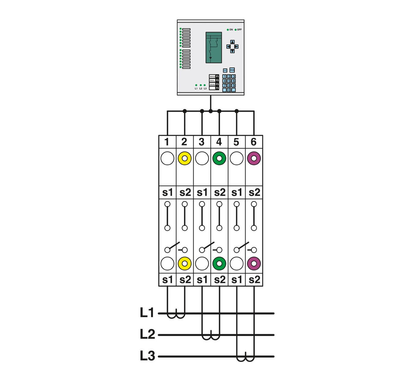 Borne interruptor para circuito de medida UTME 6 – 6 mm², 500 V, 30 A, conexión por tornillo, color gris