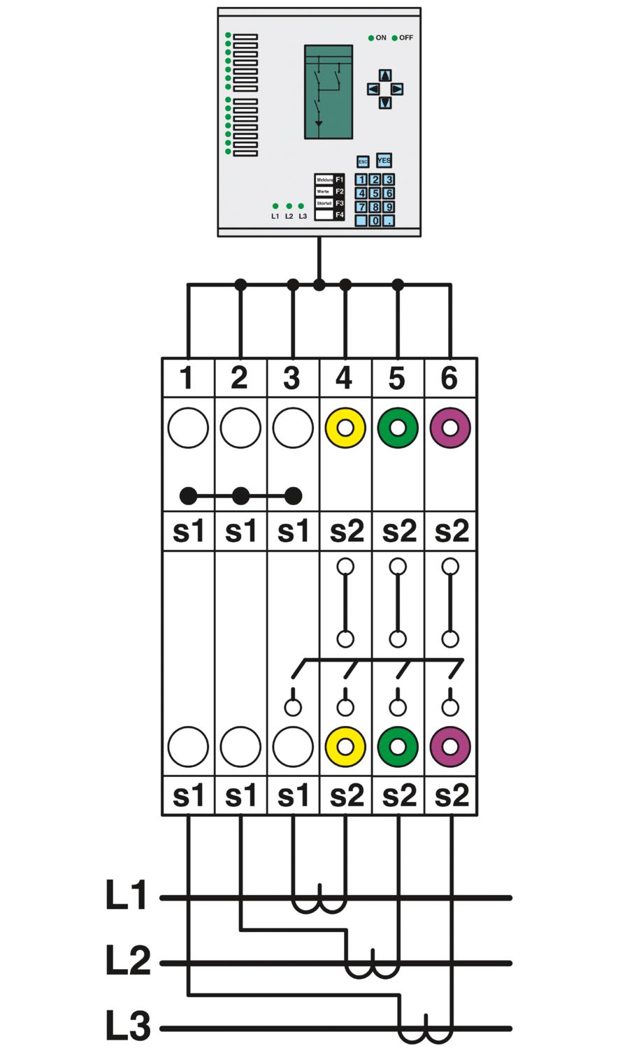 Borne interruptor para circuito de medida UTME 6 – 6 mm², 500 V, 30 A, conexión por tornillo, color gris