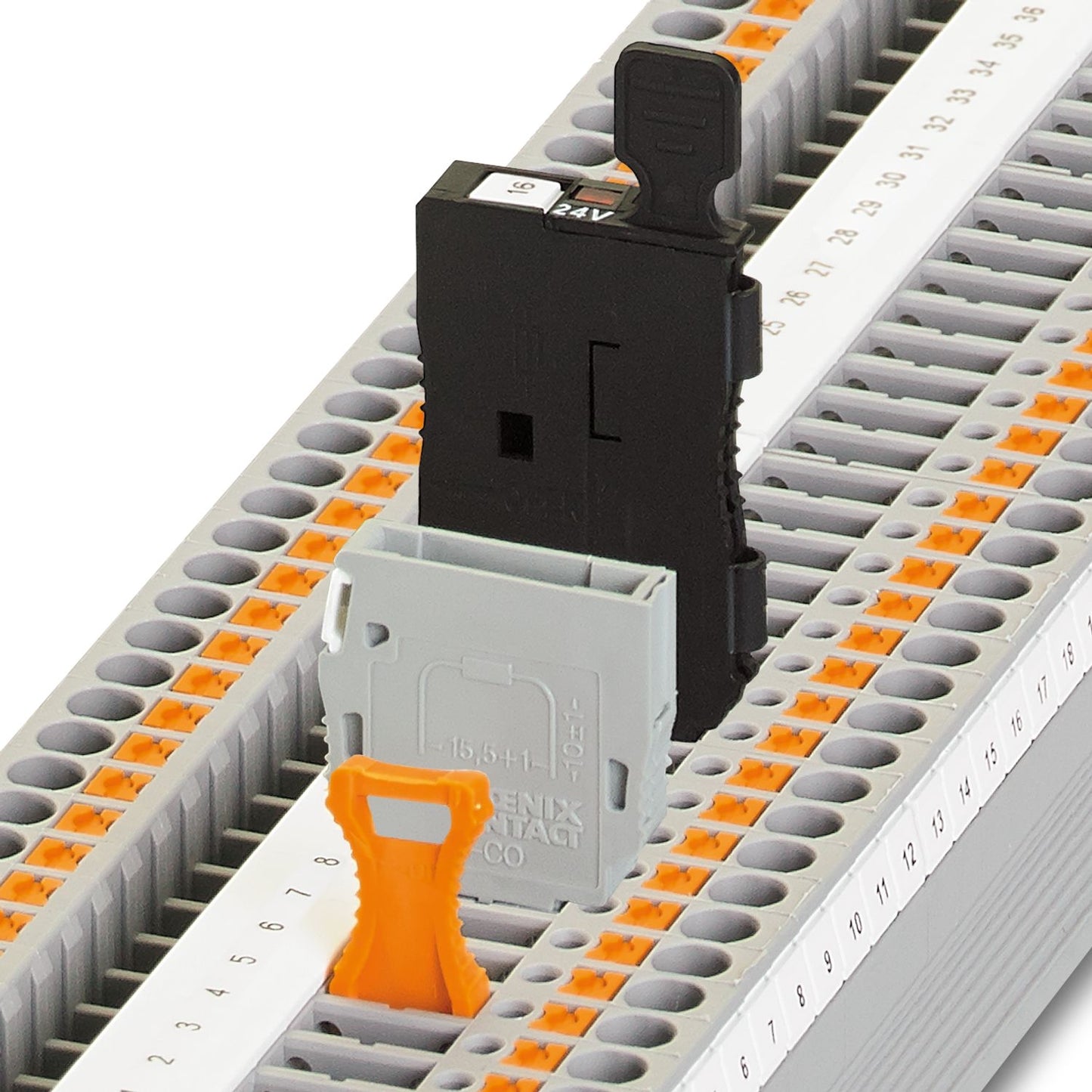 Cabeza portafusible P-FU 5X20 – Para fusibles tipo G (5 x 20 mm), conexión enchufable, color negro