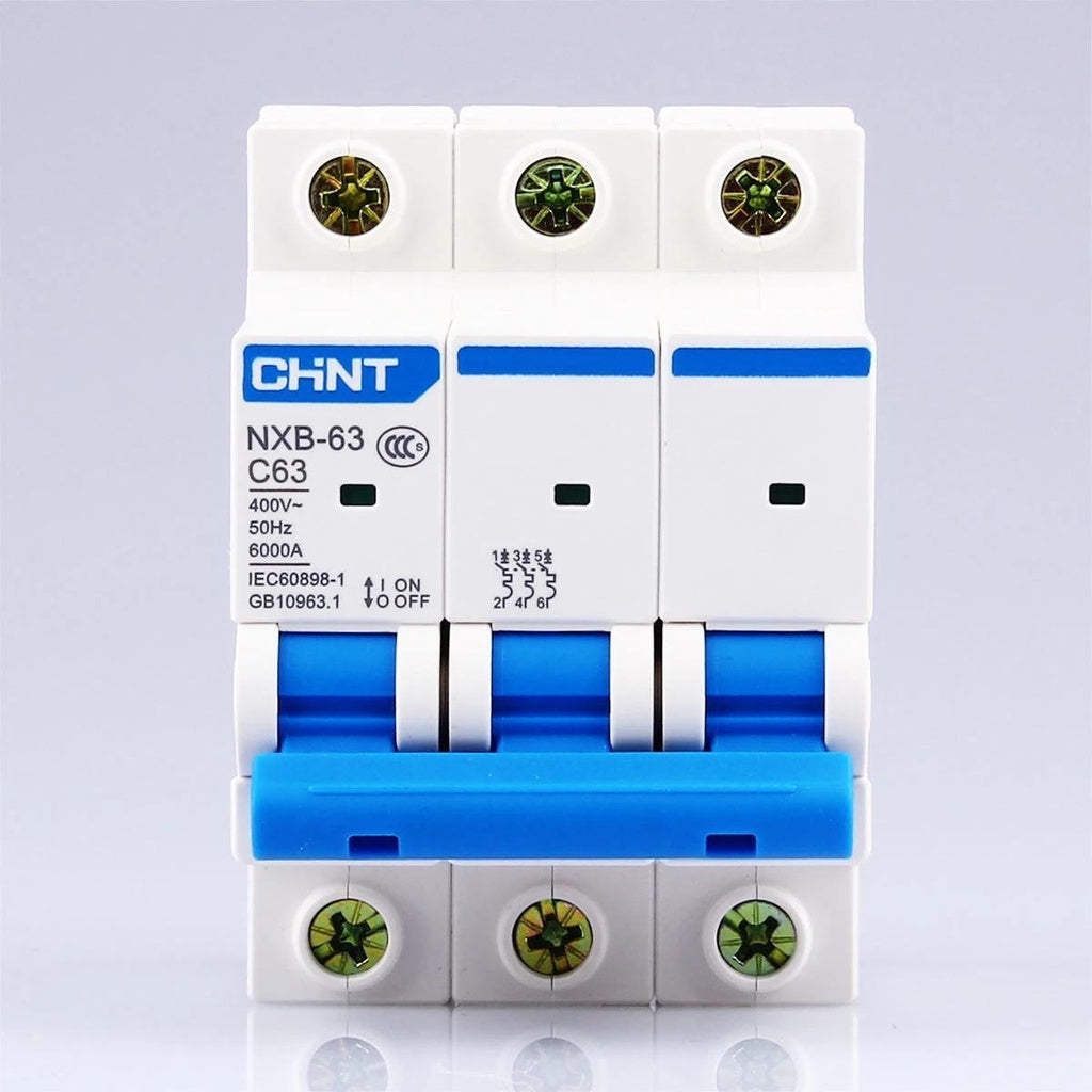 Interruptor Automático CHINT NXB-63 3P 63A 6kA Curva C – Código 070103063CH