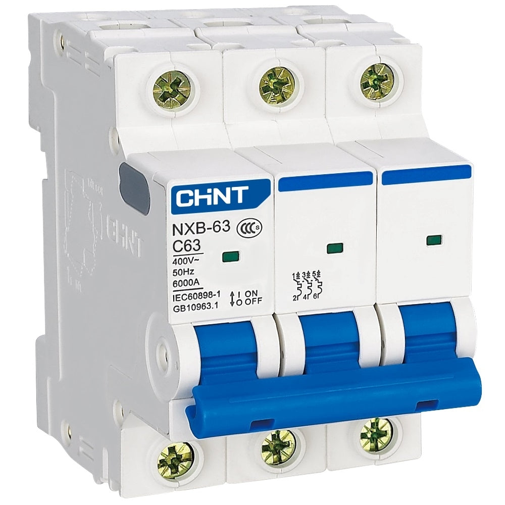 Interruptor Automático CHINT NXB-63 3P 63A 6kA Curva C – Código 070103063CH