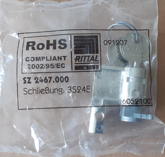 Cilindro de Media Vuelta Rittal SZ 2467.000 – 40 mm, con 2 Llaves, Compatible con Sistemas de Manillas Rittal