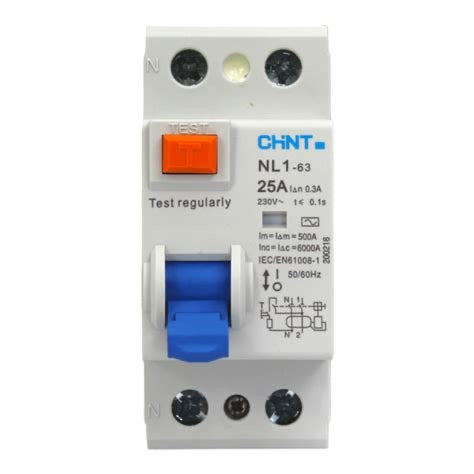 Interruptor Diferencial CHINT NL1 2P 25A 300mA Tipo AC – Código 070222530CH