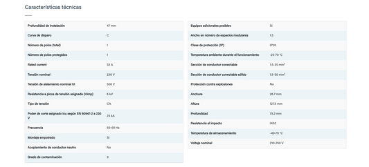 409758 Interruptor magnetotérmico DX³ 25kA tornillo de entrada alta y arranque bajo 1P 230Vac a 400Vac - 32A - curva C - 1,5 módulo