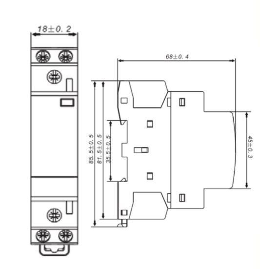 Contactor modular 230Vac/Dc 16A, 4KW AC1, 1NA+1NC - 03010166845CH