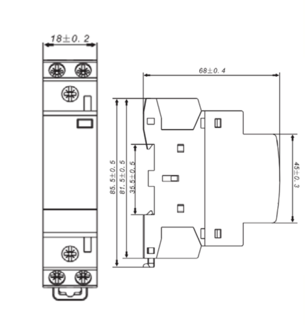 Contactor modular 230Vac/Dc 16A, 4KW AC1, 2NA - 03010166846CH
