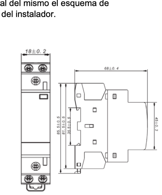Contactor modular 230Vac/DC 20A, 4KW AC1, 2NA - 03010206846CH
