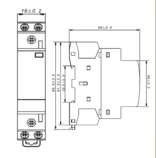 Contactor modular 24Vac/DC 20A, 4KW AC1, 1NA+1NC - 03010206855CH
