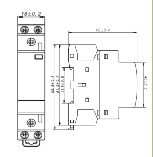 Contactor modular 24Vac/DC 20A, 4KW AC1, 2NA - 03010206856CH