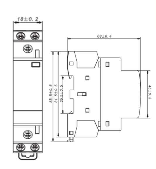 Contactor modular 230Vac/DC 25A, 4KW AC1, 2NA - 03010256846CH