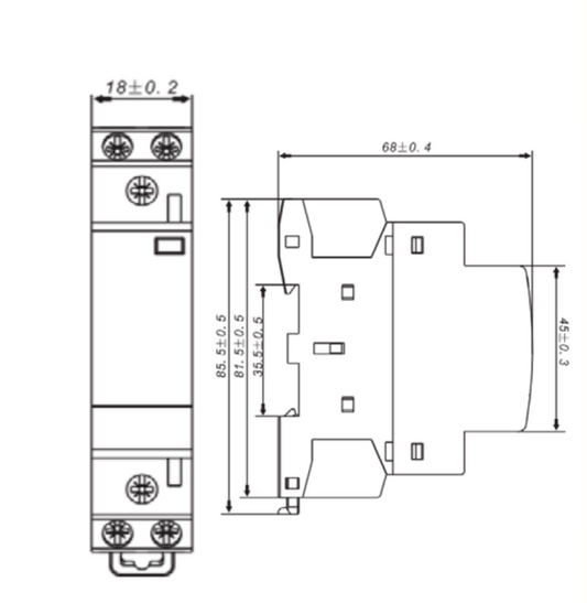 Contactor modular 24Vac/DC 25A, 4KW AC1, 2NA - 03010256856CH