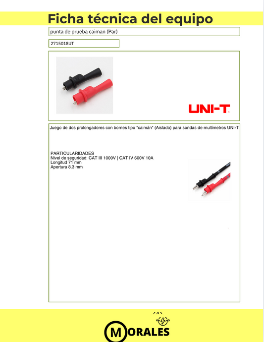 Punta de prueba caimán (Par) – UT-C05B - 2715018UT