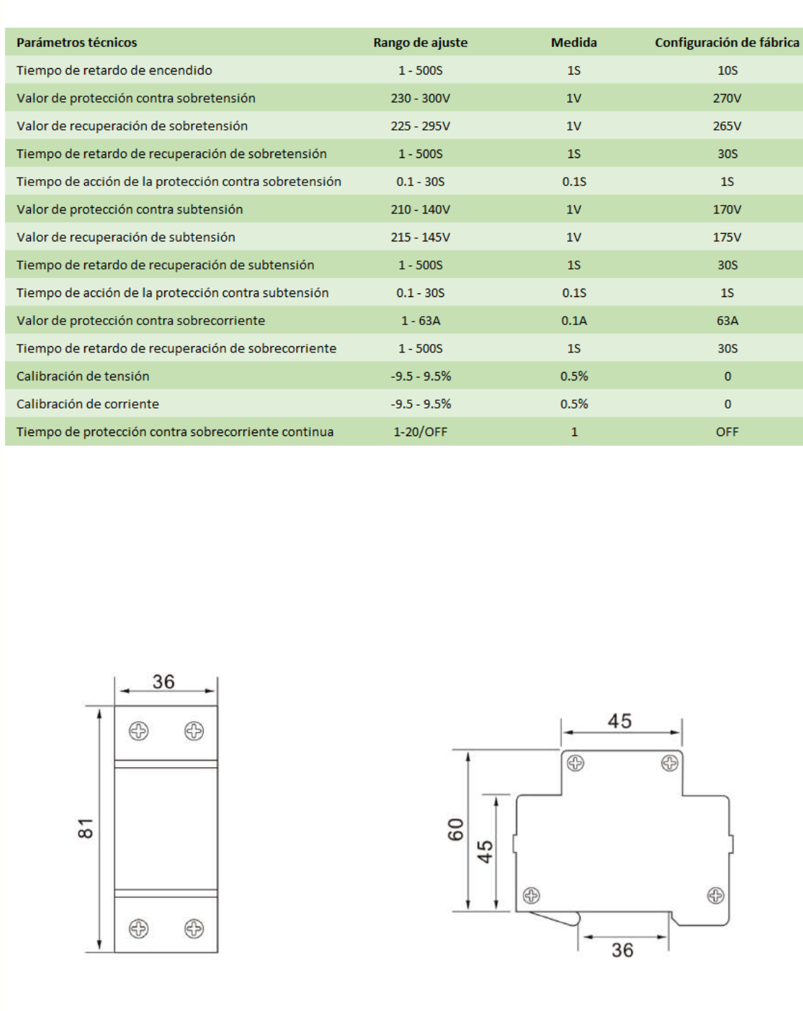 Protector Monofásico Fastelec 63A con Display V/A – Sobre/Bajo Voltaje – Código 050601263FHE