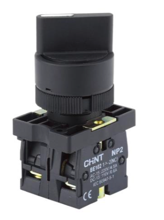 Selector manilla corta plástico CHINT 2 posiciones 0–1, 1 NA – Código 2504101CH