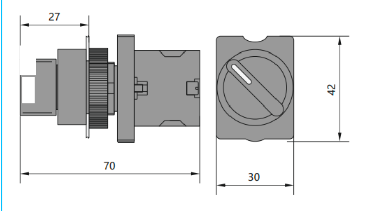 Selector manilla corta plástico CHINT 2 posiciones 0–1, 1 NA – Código 2504101CH