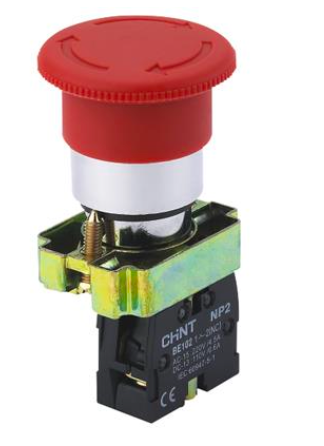 Pulsador de emergencia CHINT hongo Ø40 mm, giro para destrabar, 1 NC – Código 2506121CH