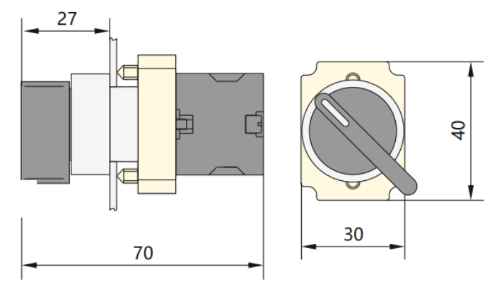 Selector Manilla Larga Metálico CHINT NP2‑BJ21 2 Posiciones (0‑1) 1 NA – Código 2508101CH