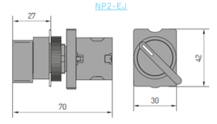 Selector Plástico 3 Posiciones Metálico CHINT NP2‑EJ33 2 NA – Código 2508105CH