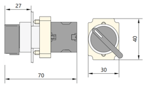 Selector Metálico CHINT NP2‑BJ53 3 Posiciones con Retorno Automático 2 NA – Código 2508113CH