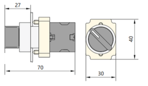 Selector Metálico Manilla Corta CHINT NP2‑BD21 2 Posiciones (0‑1) 1 NA – Código 2508121CH