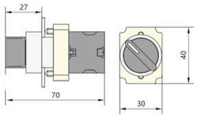 Selector Metálico Manilla Corta CHINT NP2‑BD53 3 Posiciones con Retorno Automático 2 NA – Código 2508132CH