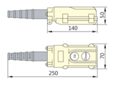Botonera Colgante Metálica/Plástica CHINT NP3‑1 (SUBE‑BAJA) IP65 5 A 250 VAC – Código 2511006CH