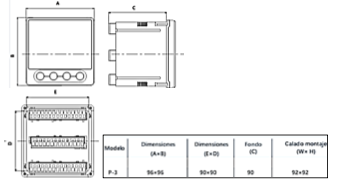 Analizador de Red CHINT PD666‑3S3 LCD 96×96 mm Modbus RTU 3 × 450 V / 3 × 5 A – Código 271001031CH
