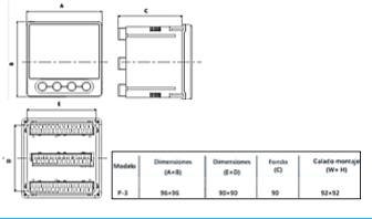 Analizador de Red CHINT PD666‑3S4 LED 96×96 mm Modbus RTU 3×450 V, 3×*A/5 A – Código 27100331CH