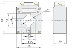 Transformador de Corriente CHINT BH‑0.66 40I 200/5 A Clase 0.5 – Código 2901020CH
