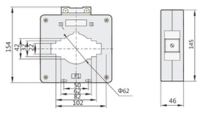 Transformador de Corriente CHINT BH‑0.66 100I 1500/5 A Clase 0.5 – Código 2901150CH