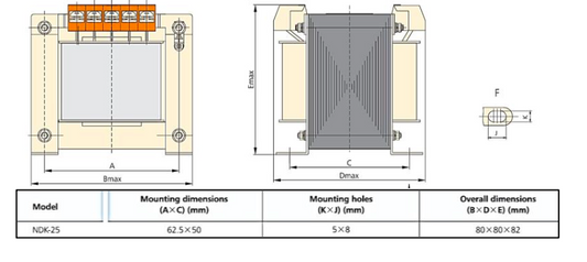 Transformador de Control CHINT NDK‑25VA 230 VAC → 24 VAC – Código 29102002CH